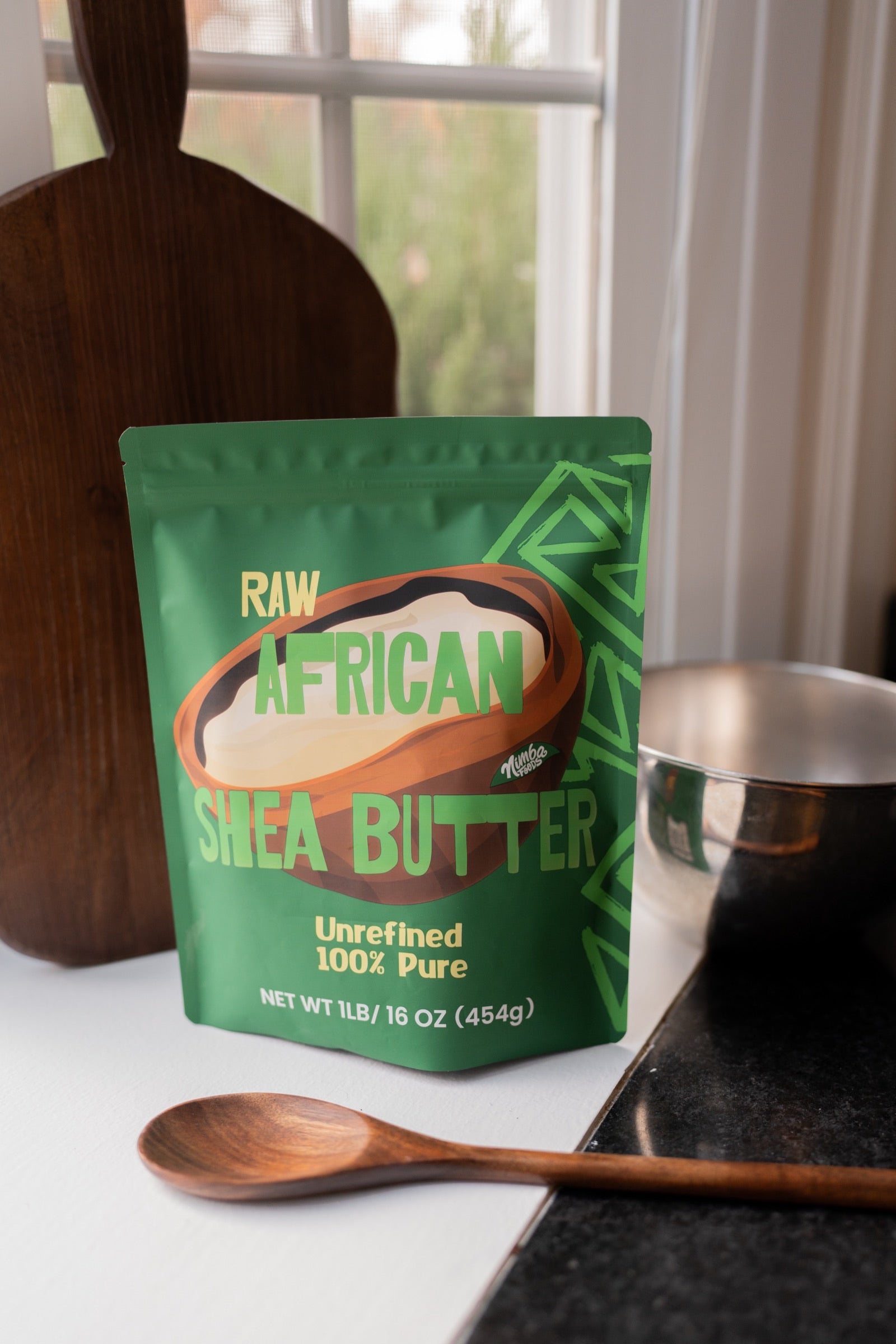 Raw African shea butter from Guinea — Nimba unrefined Grade A 1 lb pouch